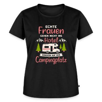 Camping Frauen Wohnmobil Camper Campingplatz - Frauen Premium Bio T-Shirt - Schwarz - Vorne - Selfina (174cm)