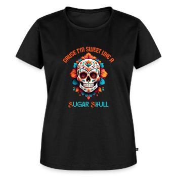 Sugar Skull Dia de Los Muertos Women's - Women's Premium Organic T-shirt - black - Front - Selfina (174cm)