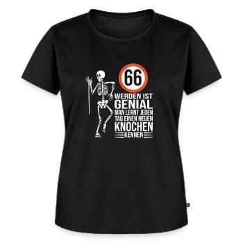 66.Geburtstag - Frauen Premium Bio T-Shirt - Schwarz - Vorne - Selfina (174cm)