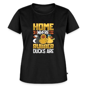 Gummiente Gummienten Entenliebhaber Badezimmer - Frauen Premium Bio T-Shirt - Schwarz - Vorne - Selfina (174cm)