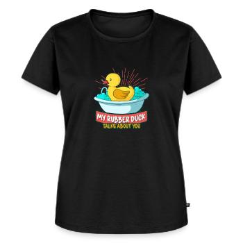 Gummiente Gummienten Entenliebhaber Badezimmer - Frauen Premium Bio T-Shirt - Schwarz - Vorne - Selfina (174cm)