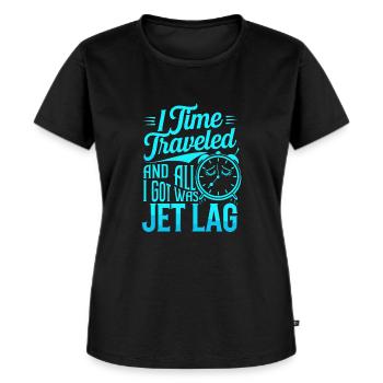 Passionné de science-fiction et de voyage dans le temps - T-shirt Premium bio Femme - noir - Devant - Selfina (174cm)