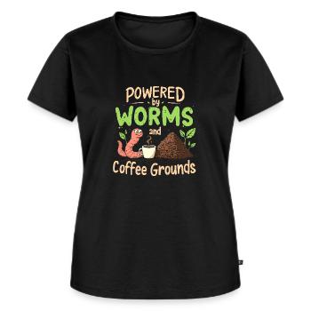 Kompostierbegeisterte Nachhaltiges Gärtnern - Frauen Premium Bio T-Shirt - Schwarz - Vorne - Selfina (174cm)