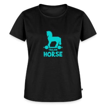 Trojan Horse - Premium Design - Frauen Premium Bio T-Shirt - Schwarz - Vorne - Selfina (174cm)