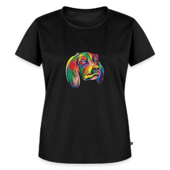 Rainbow Dog - Premium Design - Women's Premium Organic T-shirt - black - Front - Selfina (174cm)