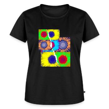 Pop Art Flowers - Women's Premium Organic T-shirt - black - Front - Selfina (174cm)