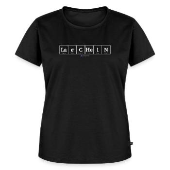 laecheln (dunkle Stoffe) - Frauen Premium Bio T-Shirt - Schwarz - Vorne - Selfina (174cm)