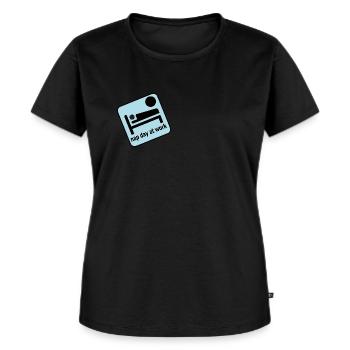 Sieste au travail - T-shirt Premium bio Femme - noir - Devant - Selfina (174cm)