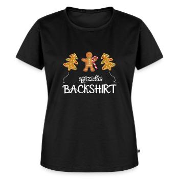 Offizielles Backshirt Weihnachten Plätzchen - Frauen Premium Bio T-Shirt - Schwarz - Vorne - Selfina (174cm)