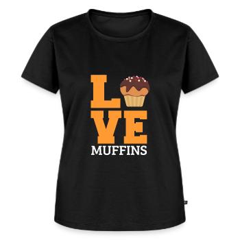 Muffin - Frauen Premium Bio T-Shirt - Schwarz - Vorne - Selfina (174cm)