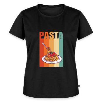 Nouilles rétro - T-shirt Premium bio Femme - noir - Devant - Selfina (174cm)
