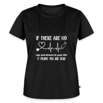 Lustiges Krankenschwester EKG Shirt & Geschenk - Frauen Premium Bio T-Shirt - Schwarz - Vorne - Selfina (174cm)