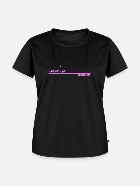 Reiten Pink Sun - Frauen Premium Bio T-Shirt - Schwarz