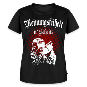 Meinungsfreiheit - Frauen Premium Bio T-Shirt - Schwarz - Vorne - Selfina (174cm)