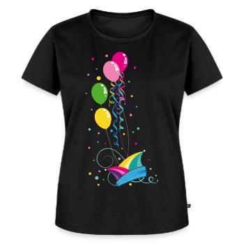 Karneval Fastnacht Narrenkappe Luftballon Fasching - Frauen Premium Bio T-Shirt - Schwarz - Vorne - Selfina (174cm)