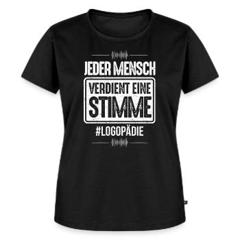 Logopäde Logopädie Logopädin Stimmtherapie Stimme - Frauen Premium Bio T-Shirt - Schwarz - Vorne - Selfina (174cm)