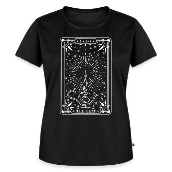 The Heat (weiß) - Frauen Premium Bio T-Shirt - Schwarz - Vorne - Selfina (174cm)