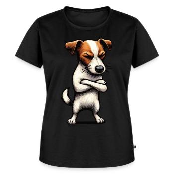 Jack Russel terrier Jack russel liebhaber Jackie - Frauen Premium Bio T-Shirt - Schwarz - Vorne - Selfina (174cm)