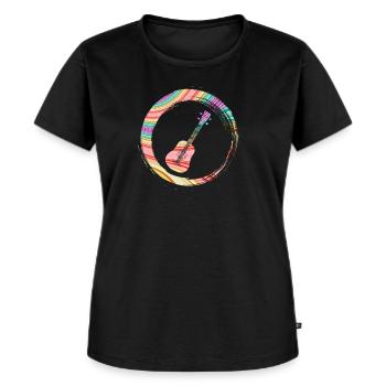 Sporty Hobby Leidenschaft Ukulele - Frauen Premium Bio T-Shirt - Schwarz - Vorne - Selfina (174cm)
