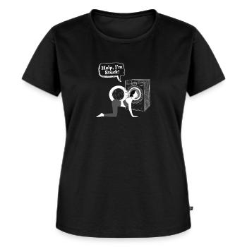 Au secours, je suis coincé ! Stepbro Stepsis machine à laver sexe - T-shirt Premium bio Femme - noir - Devant - Selfina (174cm)
