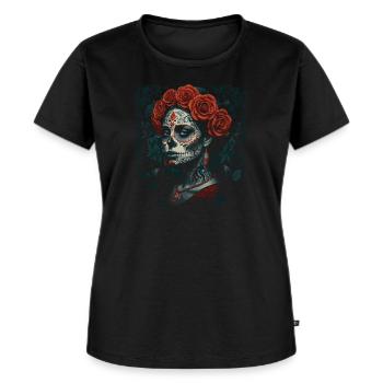 santa muerte mexican woman skull design - Women's Premium Organic T-shirt - black - Front - Selfina (174cm)