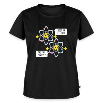 Lustiges Elektronen-Wortspiel Chemie-Wissenschaftslehrer - Frauen Premium Bio T-Shirt - Schwarz - Vorne - Selfina (174cm)