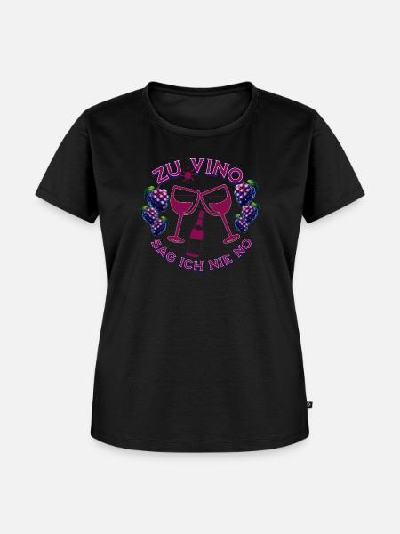 Vino nie no - Frauen Premium Bio T-Shirt - Schwarz