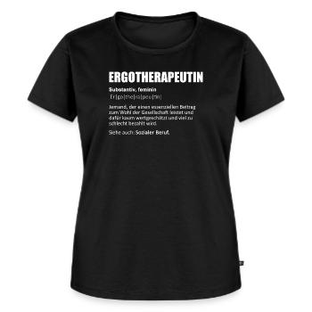 Ergotherapeutin/Ergotherapie/Wörterbuch/Definition - Frauen Premium Bio T-Shirt - Schwarz - Vorne - Selfina (174cm)