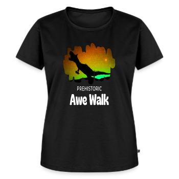 Prähistorischer T-Rex Naturspaziergang - Frauen Premium Bio T-Shirt - Schwarz - Vorne - Selfina (174cm)