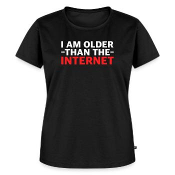 Ich bin älter als das Internet | lustige Sprüche - Frauen Premium Bio T-Shirt - Schwarz - Vorne - Selfina (174cm)