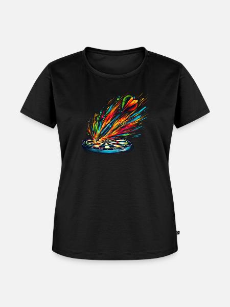 Darts Splash - Frauen Premium Bio T-Shirt - Schwarz