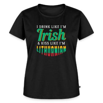 Litauen - Frauen Premium Bio T-Shirt - Schwarz - Vorne - Selfina (174cm)