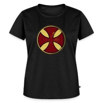 Templer-Schild - Frauen Premium Bio T-Shirt - Schwarz - Vorne - Selfina (174cm)