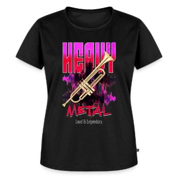 Trompete Blechbläser Blasmusik Heavy Metal Humor - Frauen Premium Bio T-Shirt - Schwarz - Vorne - Selfina (174cm)