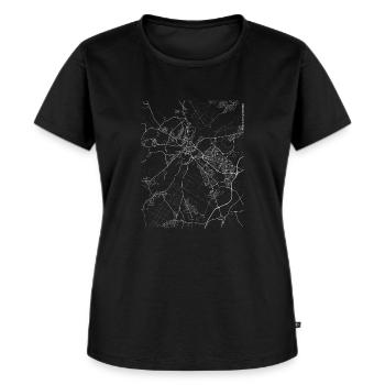 Minimaler Potsdam Stadtplan und Straßen - Frauen Premium Bio T-Shirt - Schwarz - Vorne - Selfina (174cm)