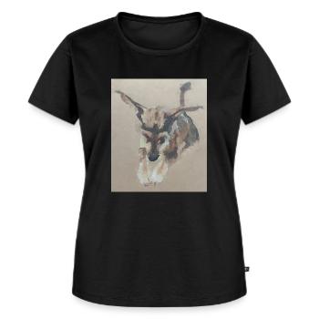 Doggy Water Pixels - Women's Premium Organic T-shirt - black - Front - Selfina (174cm)