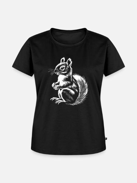Süßes Eichhörnchen Illustration Herbst - Frauen Premium Bio T-Shirt - Schwarz