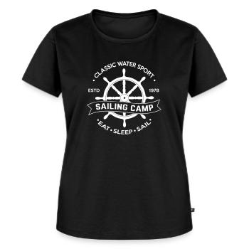 Sailing Camp - Frauen Premium Bio T-Shirt - Schwarz - Vorne - Selfina (174cm)