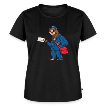 Faultier Briefträger Postbote Sloth - Frauen Premium Bio T-Shirt - Schwarz - Vorne - Selfina (174cm)
