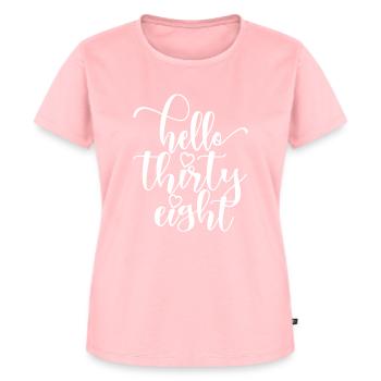 Bonjour Trente Huit Mignon Anniversaire de 38 ans - T-shirt Premium bio Femme - rose - Devant - AI Model Female 172 dark (172cm)