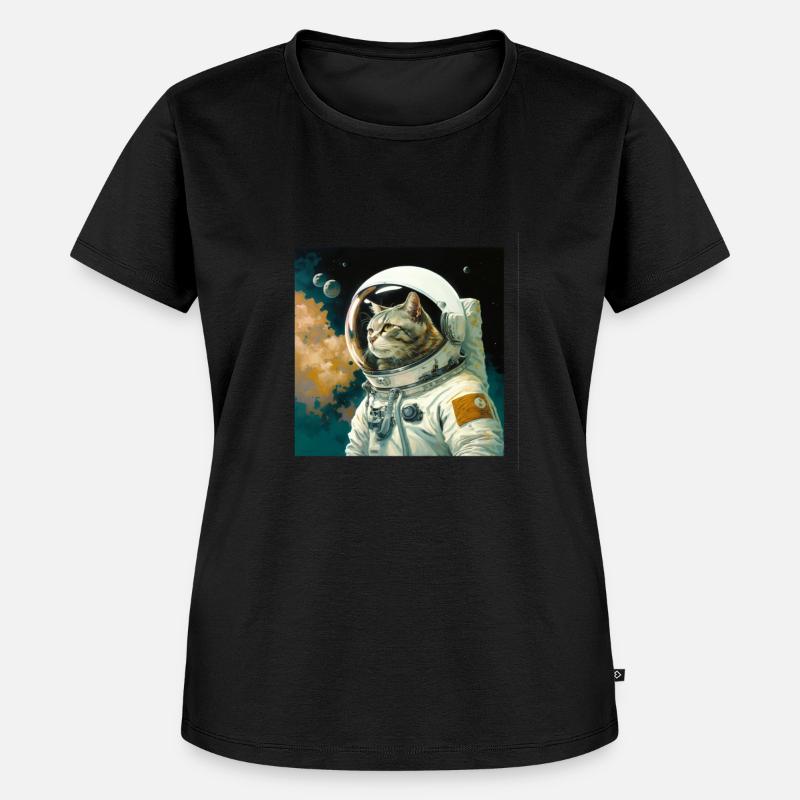 Chat spatial - T-shirt Premium bio Femme - noir