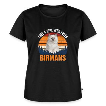 KATZE - HEILIGE BIRMA KATZE BIRMANS - Frauen Premium Bio T-Shirt - Schwarz - Vorne - Selfina (174cm)