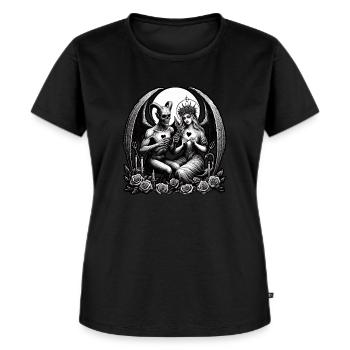 Dans une danse paradoxale de l’amour - T-shirt Premium bio Femme - noir - Devant - Selfina (174cm)