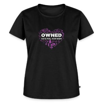 Owned Domina Outfit Fetiche BDSM Lustig - Frauen Premium Bio T-Shirt - Schwarz - Vorne - Selfina (174cm)