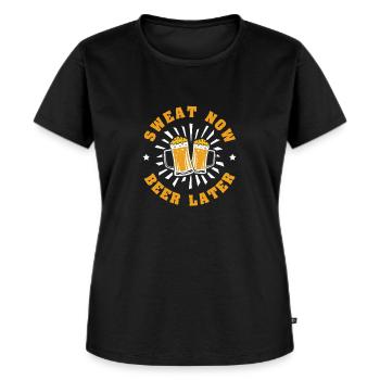Sweat Now Funny Fitness Training Exercise For A - Women's Premium Organic T-shirt - black - Front - Selfina (174cm)