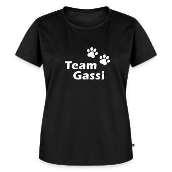 Team Gassi - Frauen Premium Bio T-Shirt - Schwarz - Vorne - Selfina (174cm)
