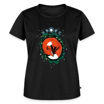 Gute-Nacht-Fuchs - Frauen Premium Bio T-Shirt - Schwarz - Vorne - Selfina (174cm)