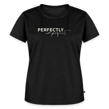 perfectly imperfect Schriftzug hell - Frauen Premium Bio T-Shirt - Schwarz - Vorne - Selfina (174cm)