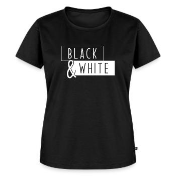 Black & white - Frauen Premium Bio T-Shirt - Schwarz - Vorne - Selfina (174cm)