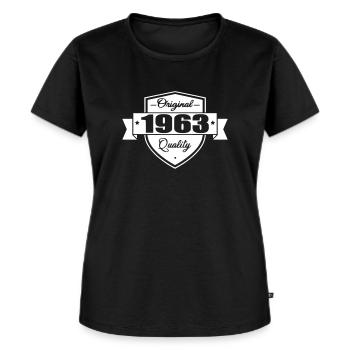 1963 - Frauen Premium Bio T-Shirt - Schwarz - Vorne - Selfina (174cm)